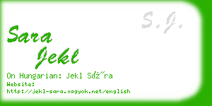 sara jekl business card